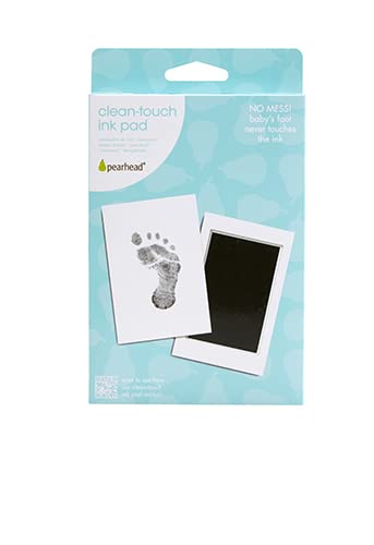 Pearhead Newborn Baby Handprint and Footprint Kit - No Mess Clean-Touch Ink Pad With Impression Cards, Safe for Skin, Perfect Keepsake for Family, Acid-Free, Black