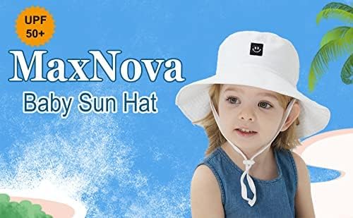 MaxNova Baby Sun Hat Smile Face UPF 50+ Toddler Bucket Hat for Boys Girls 0-7 Years