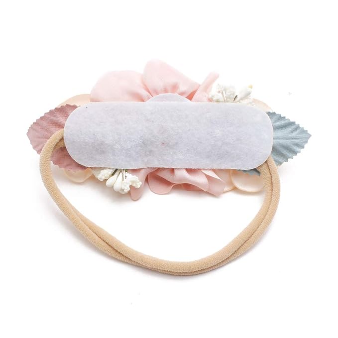 cherrboll 3pcs Baby Girl Headbands Flowers, Super Soft & Stretchy Nylon Floral Hairbands for Newborn Toddler