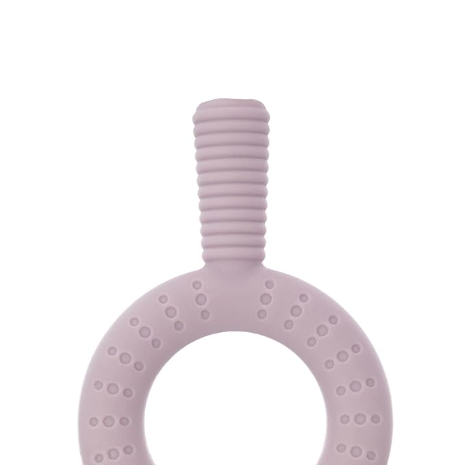 Nuby Hollow Tube Silicone Teething Toy - (2-Pack) Baby Teething Sticks - 3+ Months - Purple and Pink