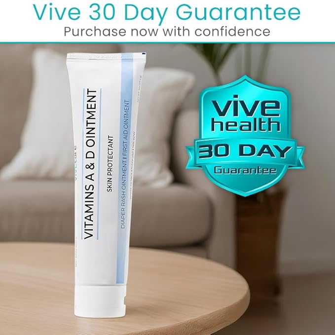 ViveCare A&D Ointment - Skin Protectant & Healing Lotion for Baby, Adult, Seniors - Soothing Cream for Diaper Rash Prevention, Skin Irritation, Burns, Cuts, Scrapes (4oz)