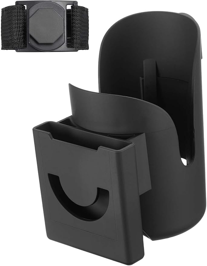 JOYTUTUS Cup Holder for Wheelchair, 2 in 1 Water Bottle Holder and Phone Bracket, Universal Drink Cup Holder for Walker, Rollator, Stroller, Scooter