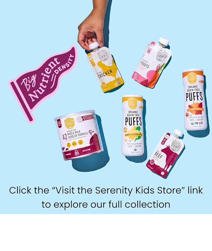 Serenity Kids 7+ Months World Explorers Baby Food Pouch - Beef Kebab, 3.5 oz, Pack of 12-5g Protein Pouch - Nutrient-Packed Meat Baby Food - On-the-Go Toddler Snacks