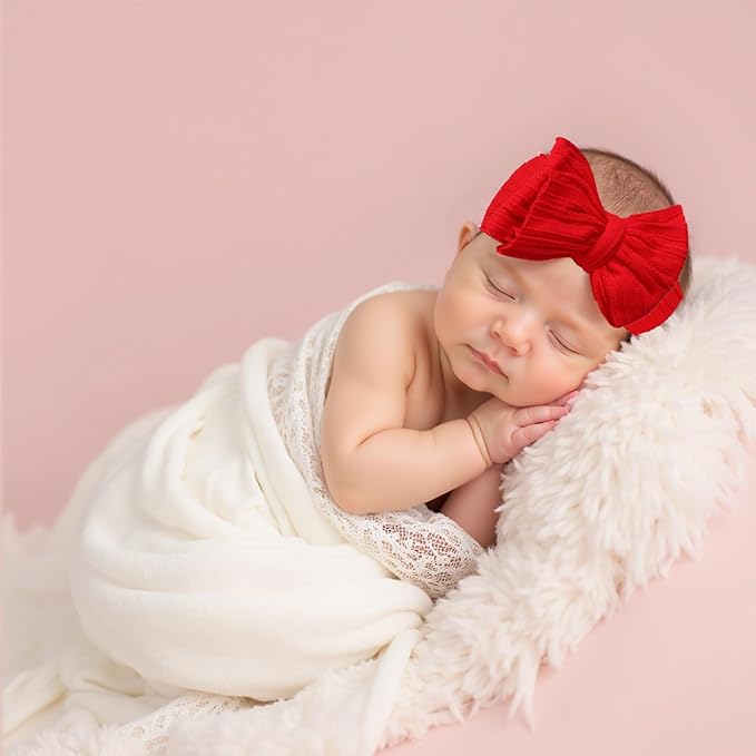 Baby Girl Bows Newborn Headband Stretchy Double Bows Soft Infant Toddlers