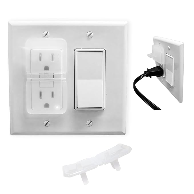 Clear Double Outlet Covers Baby Proofing (10 Pack, 20 Sockets) | Baby Proof Plug Covers for Electrical Outlets | Safe & Secure Baby Safety Products | Childproof Socket Covers Protect Toddlers & Babies