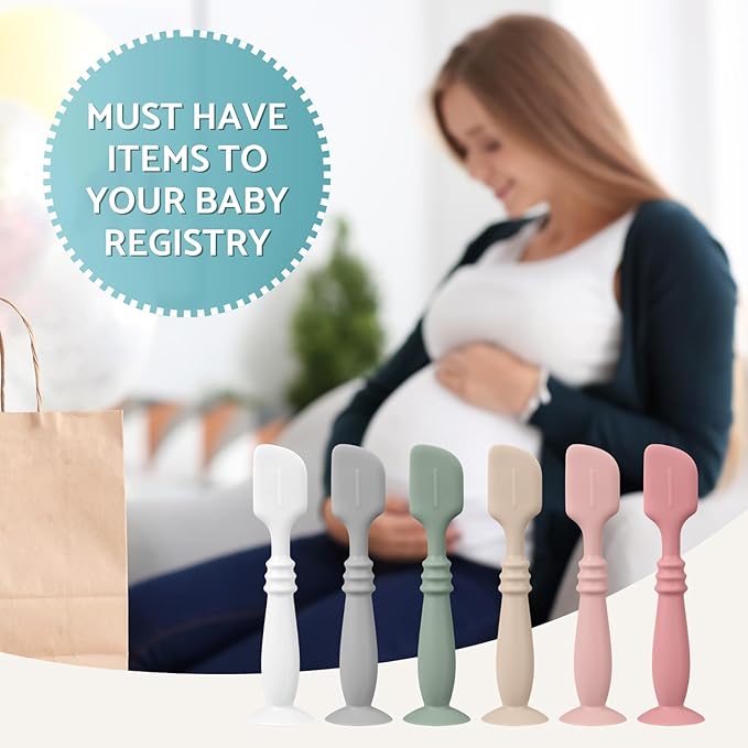 3 Packs Silicone Diaper Cream Applicator with Suction Base, Diaper Cream Spatula Applicator for Babies, Soft Silicone Diaper Cream Brush (Sage/Ether/Natural)