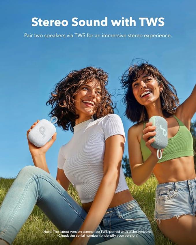 soundcore Select 4 Go Bluetooth Shower Speaker by Anker, IP67 Waterproof/Dustproof, Portable, Wireless, 20H Playtime, Floatable, Powerful Sound, Electronics for Outdoors/Home/Office/Travel/Party-White