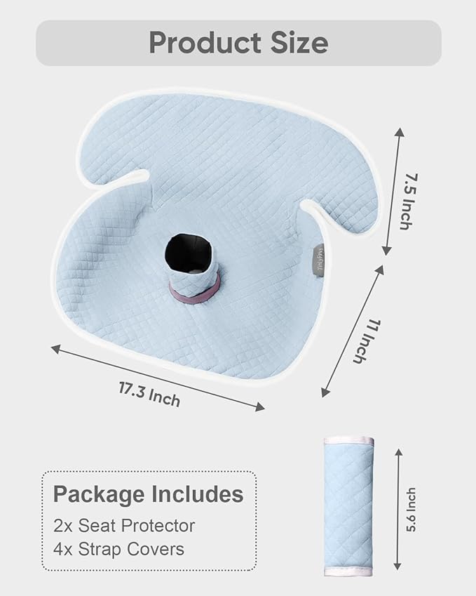 2 Pack Baby Potty Training Car Seat Protector, Waterproof Car Seat Liner for Potty Training Toilet, Baby Infant Toddler Piddle Pad Fits for Carseat, Stroller, Highchair - 2 Pack, Light Blue