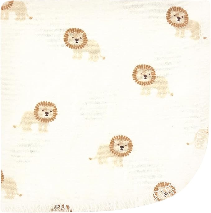 Hudson Baby Unisex Baby Flannel Cotton Washcloths, Brave Lion 10 Pack, One Size