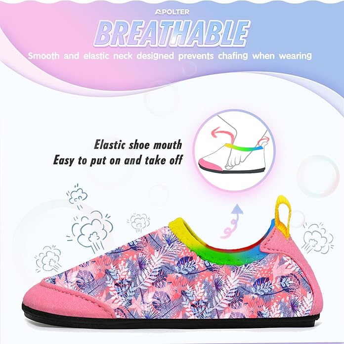 Baby Boys and Girls Swim Water Shoes Barefoot Aqua Socks Non-Slip for Beach Pool Toddler Kids