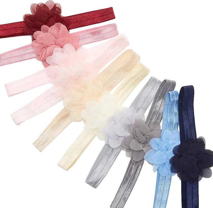 Hudson Baby Cotton and Synthetic Headbands, Size 0-24 Months