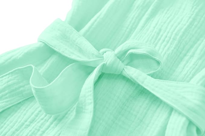 Organic Cotton Toddler Bathrobe, Soft and Breathable Baby Robe for Kid, Boy& Girl Hooded Robe Muslin