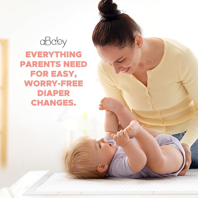 Disposable Changing Pads for Baby (50 Pack) Super Soft and Ultra Absorbent Baby Changing Pad - Leak Proof Diaper Changing Pads for Stress-Free Baby Diaper Changes - Green Elephant