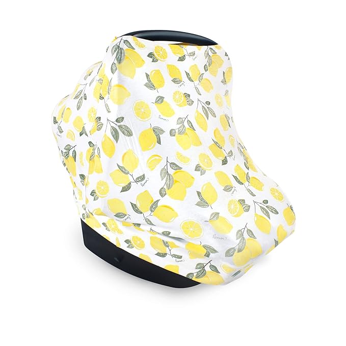 Hudson Baby Unisex Baby Multi-use Car Seat Canopy, Lemons, One Size