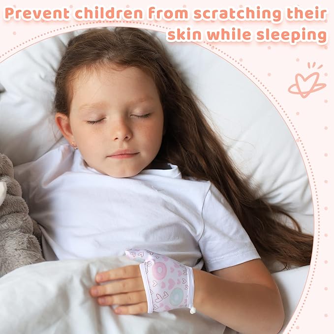 Seematn 4 Pairs Thumb Sucking Stop for Kids Breathable Thumb Suck Guard for Baby Toddler Stop Sucking Fingers Nail Biting Gloves(3-6 Years,Unicorn)