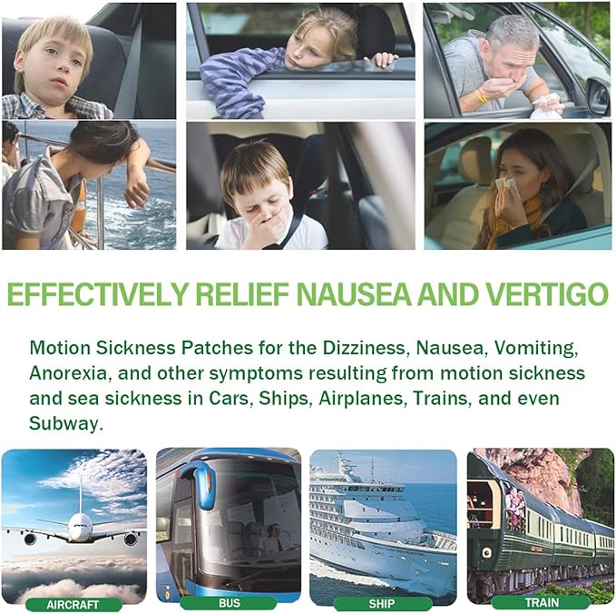 (2026 New) Motion Sickness Patches Non-Drowsy, 100% Natural Motion Sickness Patch(Efficient– Lasts 72 Hours)-for Car Airplane Ship Altitude Sickness(Travel Essentials)-for Adults and Kids(36 Count)