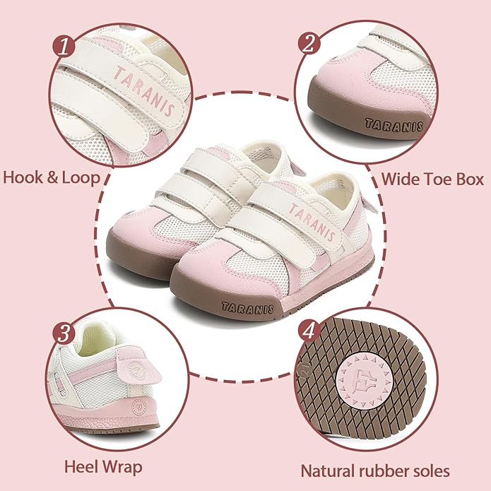 TARANIS Toddler Walking Shoes Wide Running Kids Sneakers Tennis Athletic Sport Shoes