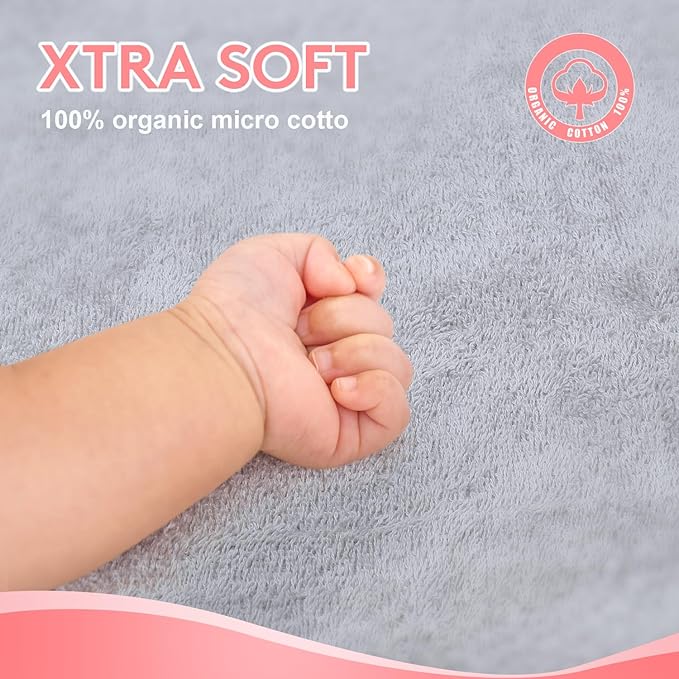 Baby Hooded Towel with Unique Animal Design Ultra Soft Thick Cotton Bath Towel for Newborn (Hippo)