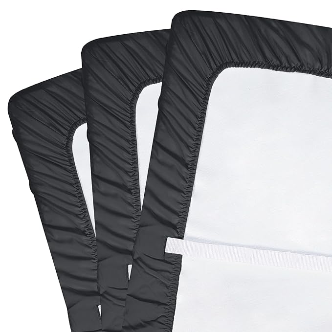 david's Kids 3 Pack Changing Pad Cover Set, Ultra Soft Breathable Cozy Microfiber Diaper Change Table Sheets for Baby Girls, Fit Most Changing Pads, Black