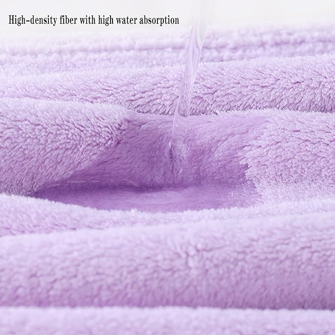 Toddler Bath Towel Baby Towels with Hood 27.5"X55" Ultra Absorbent Soft Bathrobe Blanket Kids Shower Towel for Girls and Boys(Purple-Cat)