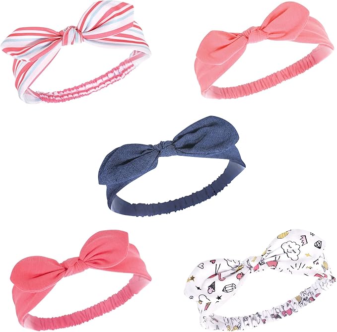 Hudson Baby Cotton and Synthetic Headbands, Size 0-24 Months