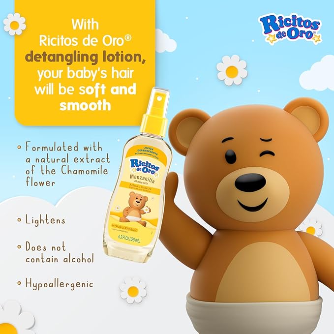 Ricitos de Oro Honey and Argan Baby Body Lotion That Helps Smooth Baby Skin -Hypoallergenic with Honey Bee Extract Delicious Scent, 2-Pack of 12.8 FL Oz Each, 2 Bottles.