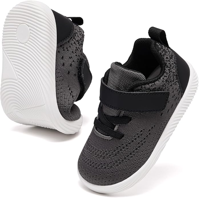 MORENDL Toddler Sneakers Baby Boys & Girls Barefoot Shoes Lightweight Breathable Walking Running Tennis Athletic Sport Shoes