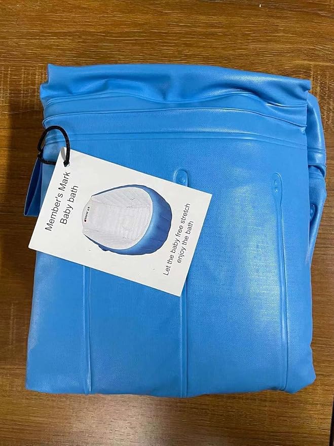 Inflatable Baby Bathtub, Kid Infant Toddler Infant Newborn Inflatable Foldable Shower Pool (Blue)