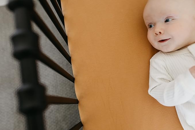 Copper Pearl Premium Knit Crib Sheets: Breathable and Soft, Fitted for Standard Mattresses, Perfect for Baby Registry or Shower Gift, Dune