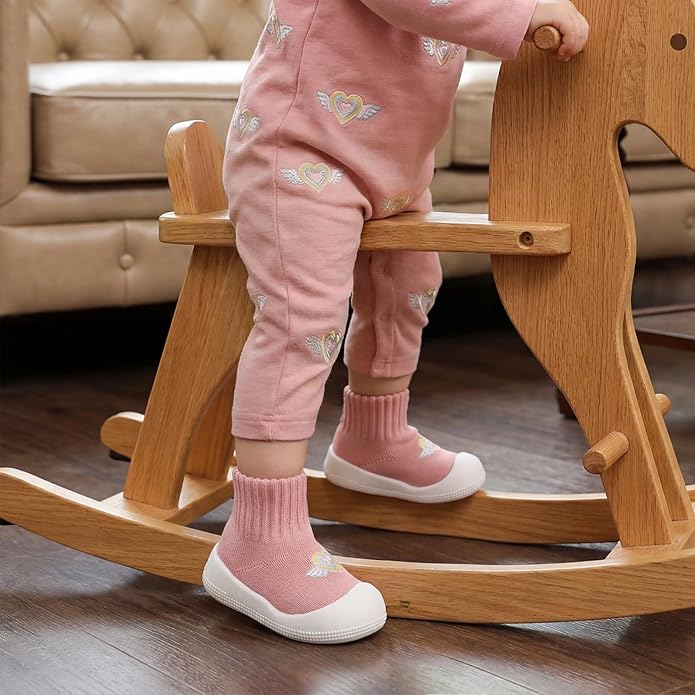 STQ Baby Socks Shoes Toddler Wide Toe Box Non-Slip Slippers Infant Walking Shoe Soft Baby Boys Girls Lightweight Sneakers