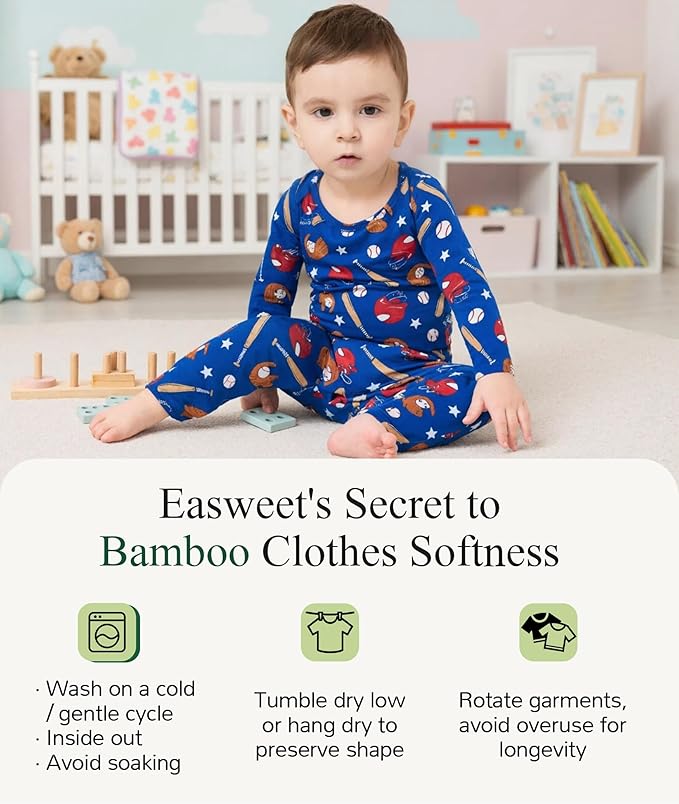 Baby Boy and Girl Romper Long Sleeve Jumpsuit One-Piece Footless Pajamas, Viscose Made from Bamboo