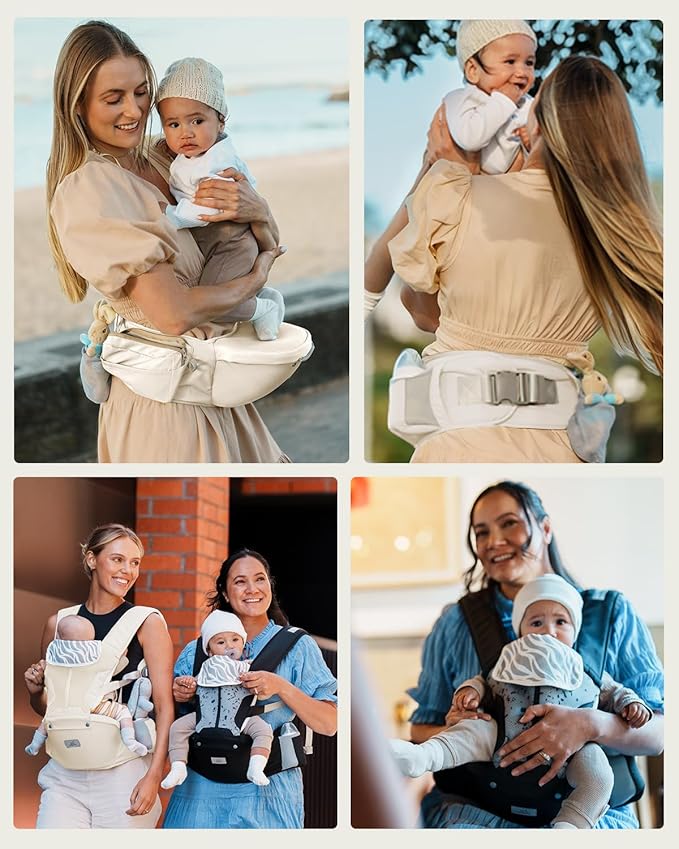MOMTORY Baby Carrier, Baby Holder Carrier Newborn to Toddler - Ergonomic, Plus Size Friendly, Cozy and Breathable Baby Carrier with Hip seat for 7-50lbs