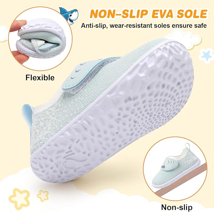 L-RUN Baby Shoes Boys Girls First Walking Shoes Infant Sneakers Toddler Crib Shoes Lightweight Breathable Non-Slip Soles