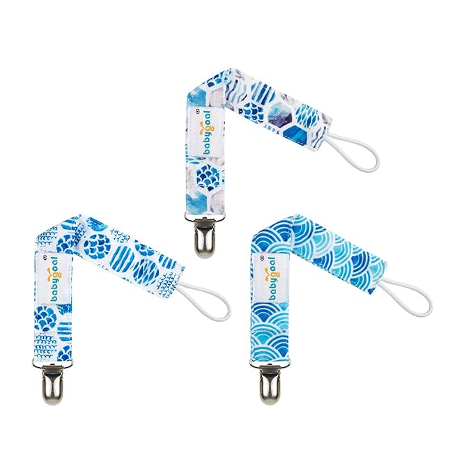 babygoal Baby Pacifier Clips, 6 Pack Pacifier Holder for Girls and Boys Fits for Most Pacifiers and Binkies 6MP12
