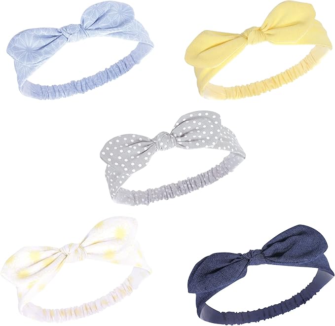 Hudson Baby Cotton and Synthetic Headbands, Size 0-24 Months