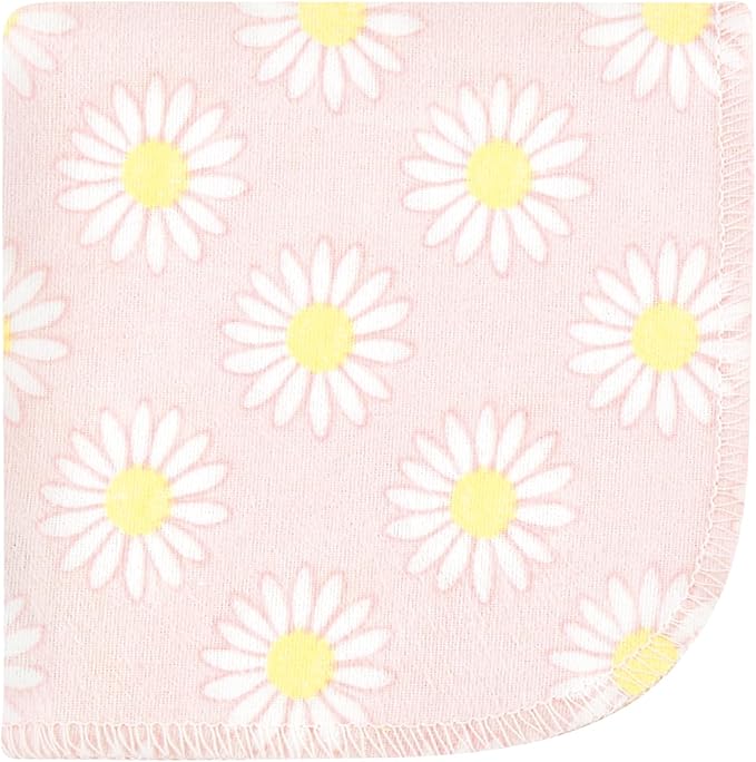 Hudson Baby Unisex Baby Flannel Cotton Washcloths, Lemon Daisy 10 Pack, One Size