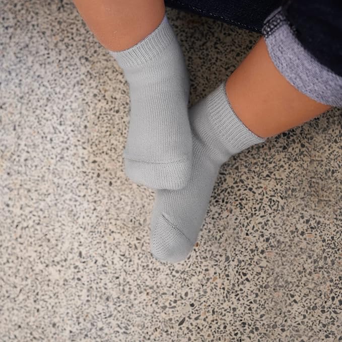 RATIVE Non Skid Anti Slip Crew Socks With Grips for Baby Infant Toddlers Kids Boys
