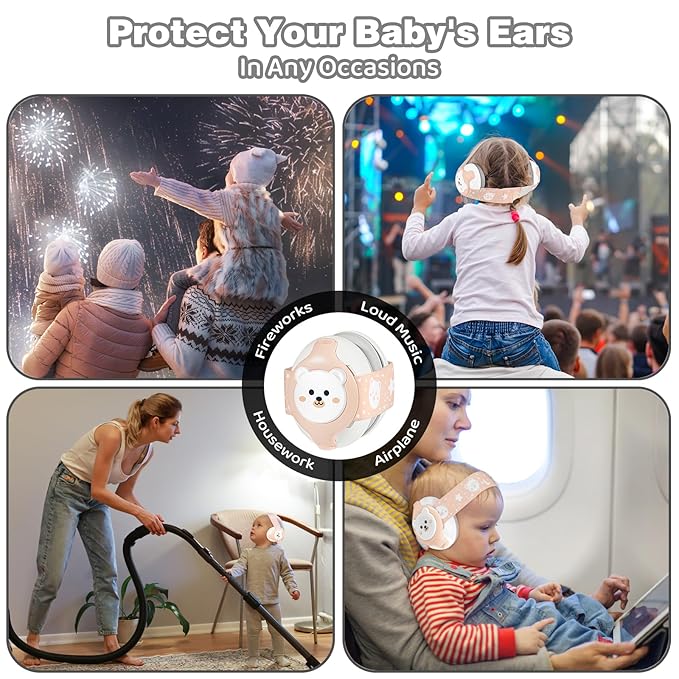 Baby Ear Protection,25dB Infant Noise Cancelling Headphones for Babies 0-36 Months with Adjustable Headband Baby Earmuffs,Ideal Baby Travel Essentials for Outdoor,Sleep,Airplane & Music Festivals