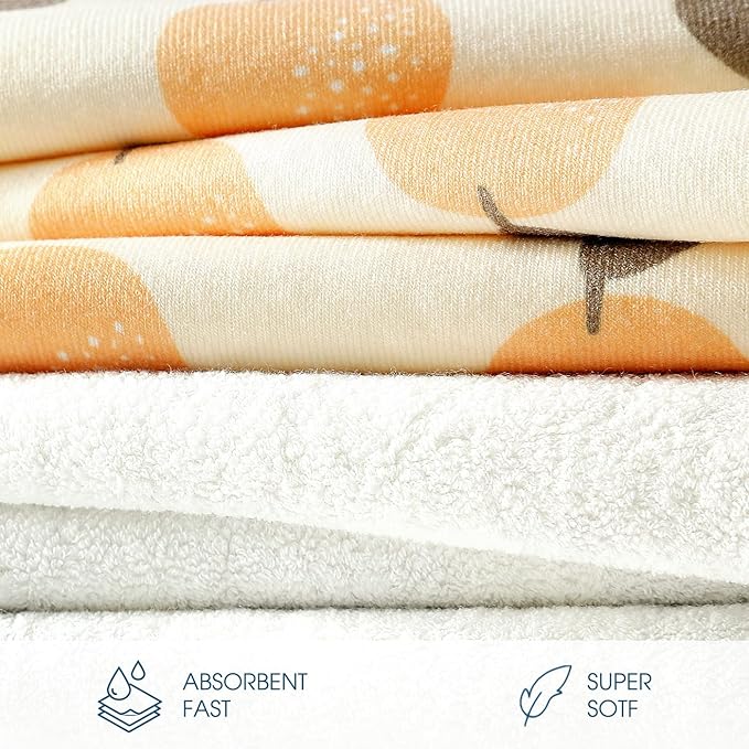 GRSSDER Baby Hooded Towel 2 Pack for Newborn, Super Soft Bath Towels with Original Designs, Ultra Absorbent Knit Terry, Large Toddler Towels with Hood for Boys Girls, Shower Gifts for Infant,34"x 34"