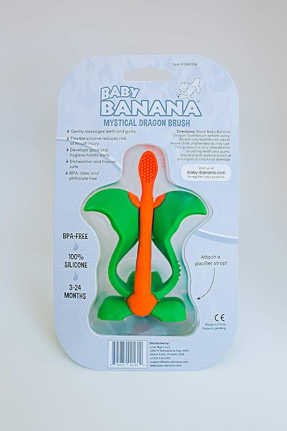 Baby Banana - Mystical Dragon Toothbrush, Training Teether Tooth Brush for Infant, Baby, and Toddler