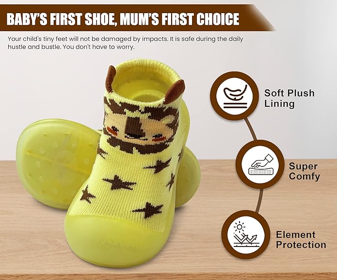 Baby Sock Shoes Boys Girls First Walking Shoes Non-Slip Slippers Soft Sole Sneakers Toddler Infant Babygirl