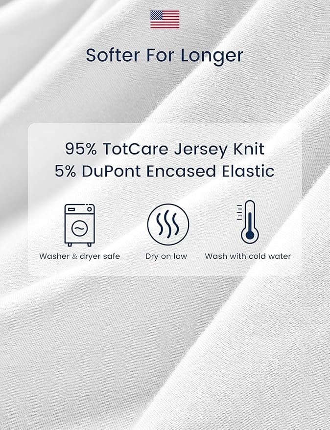 TotAha Premium Soft Pack n Play Sheets, Super Stretchy Jersey Knit Mini Crib Sheets Fitted, Silky Comfort Graco Pack and Play Mattress Sheets 2-Pack, Purple Butterfly