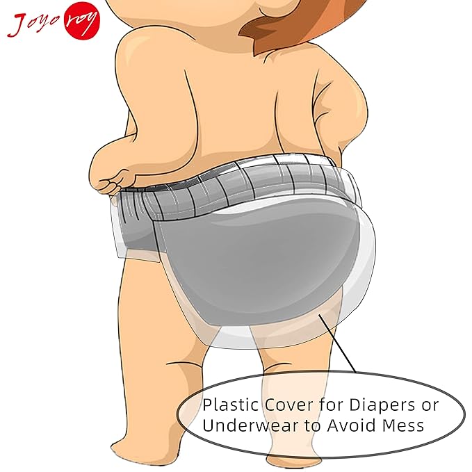 Joyo roy 4Pcs Plastic Underwear for Potty Training Swim Diaper Covers for Toddlers Cloth Diaper Cover for Boys Rubber Pants Waterproof Plastic Underwear Rubber Training Pants for Toddlers 3T-4T
