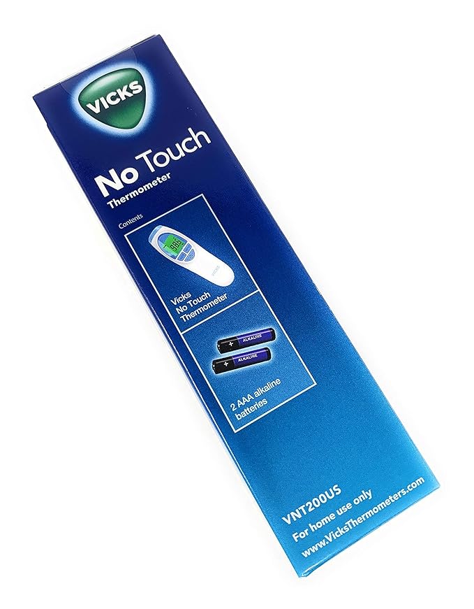 Vicks No Touch 3-in-1 Thermometer,Measures Forehead,Food and Bath temperatures
