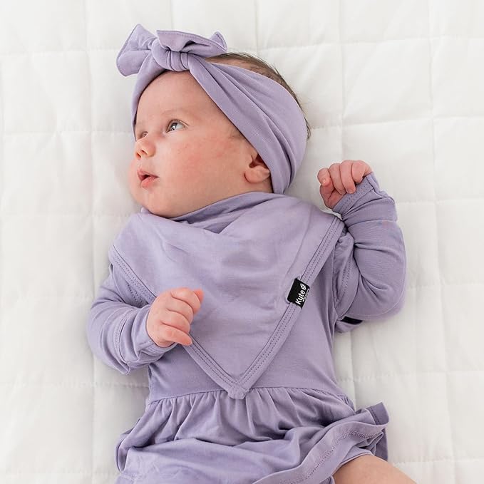 KYTE BABY Rayon Made From Bamboo Bow, (0-3 Months, Taro)