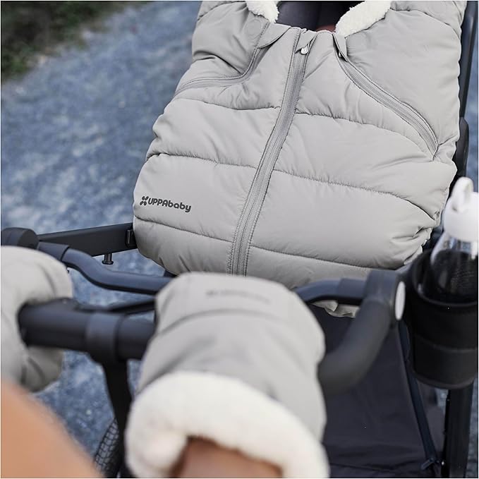 UPPAbaby CozyHandmuff - Easily Attaches to Stroller Handlebars - Ultra-Plush, Weather-Proof Hand Protection - Callum (Stone Blue)