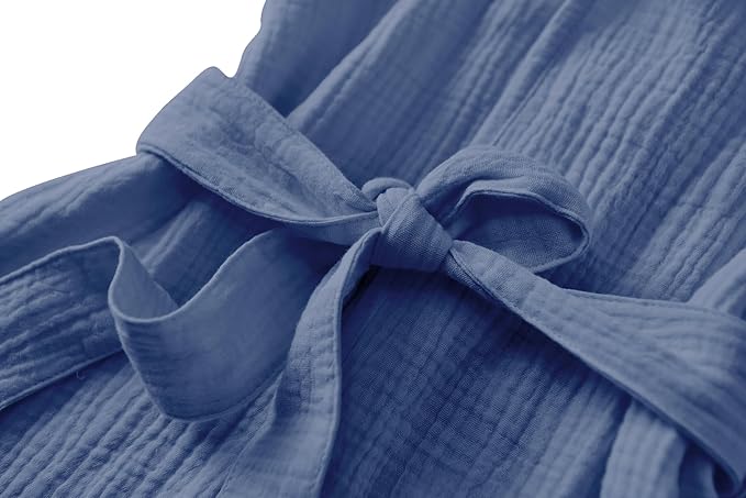 Organic Cotton Toddler Bathrobe, Soft and Breathable Baby Robe for Kid, Boy& Girl Hooded Robe Muslin