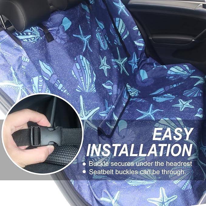 Back Seat Cover Protector for Dogs and Kids, Universal Waterproof Towel Rear Bench Seat Cover for Car, Truck, Van & SUV, Machine-Washable Backseat Car Covers (1pcs Rear Seat)