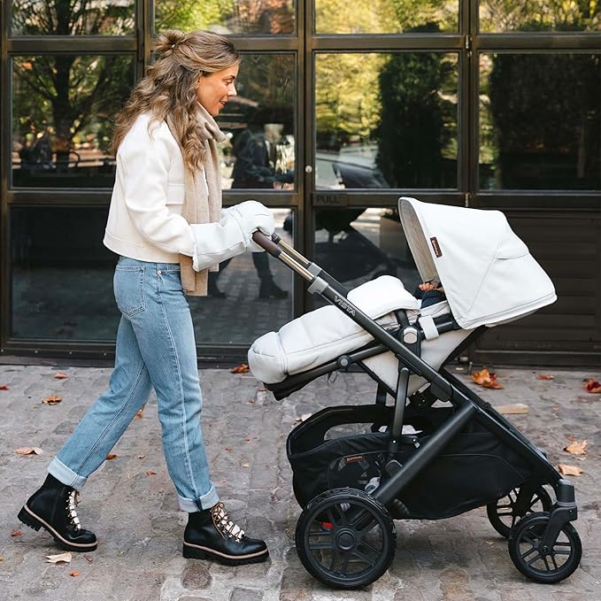 UPPAbaby CozyHandmuff - Easily Attaches to Stroller Handlebars - Ultra-Plush, Weather-Proof Hand Protection - Julian (Dusty Blue Mélange)