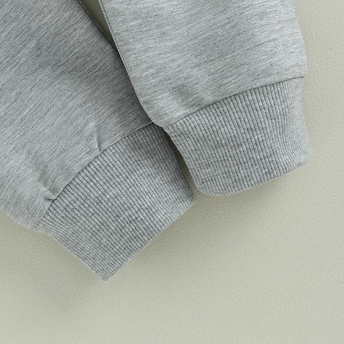 ZAXARRA Toddler Newborn baby boys Fall Outfits Long Sleeve Letter Print Sweatshirt Tops Pocket Pants Casual Clothing Sets